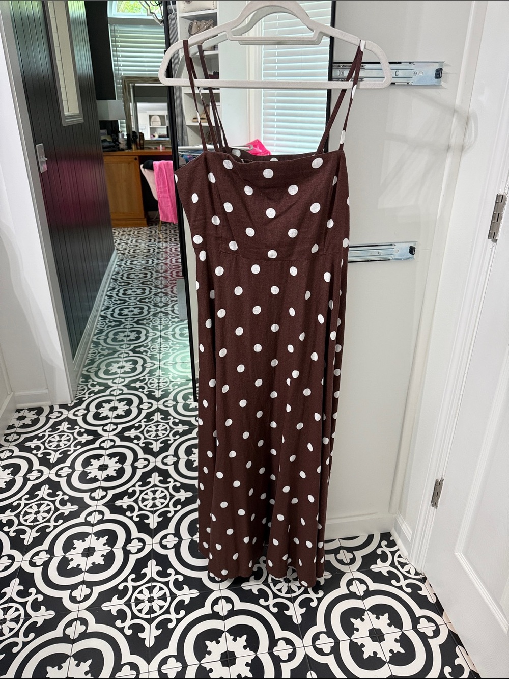 Ann Taylor Brown Polka Dot Slip Dress - Picture 2 of 3